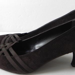 Stuart Weitzman Brown Criss Cross Pumps 9M
